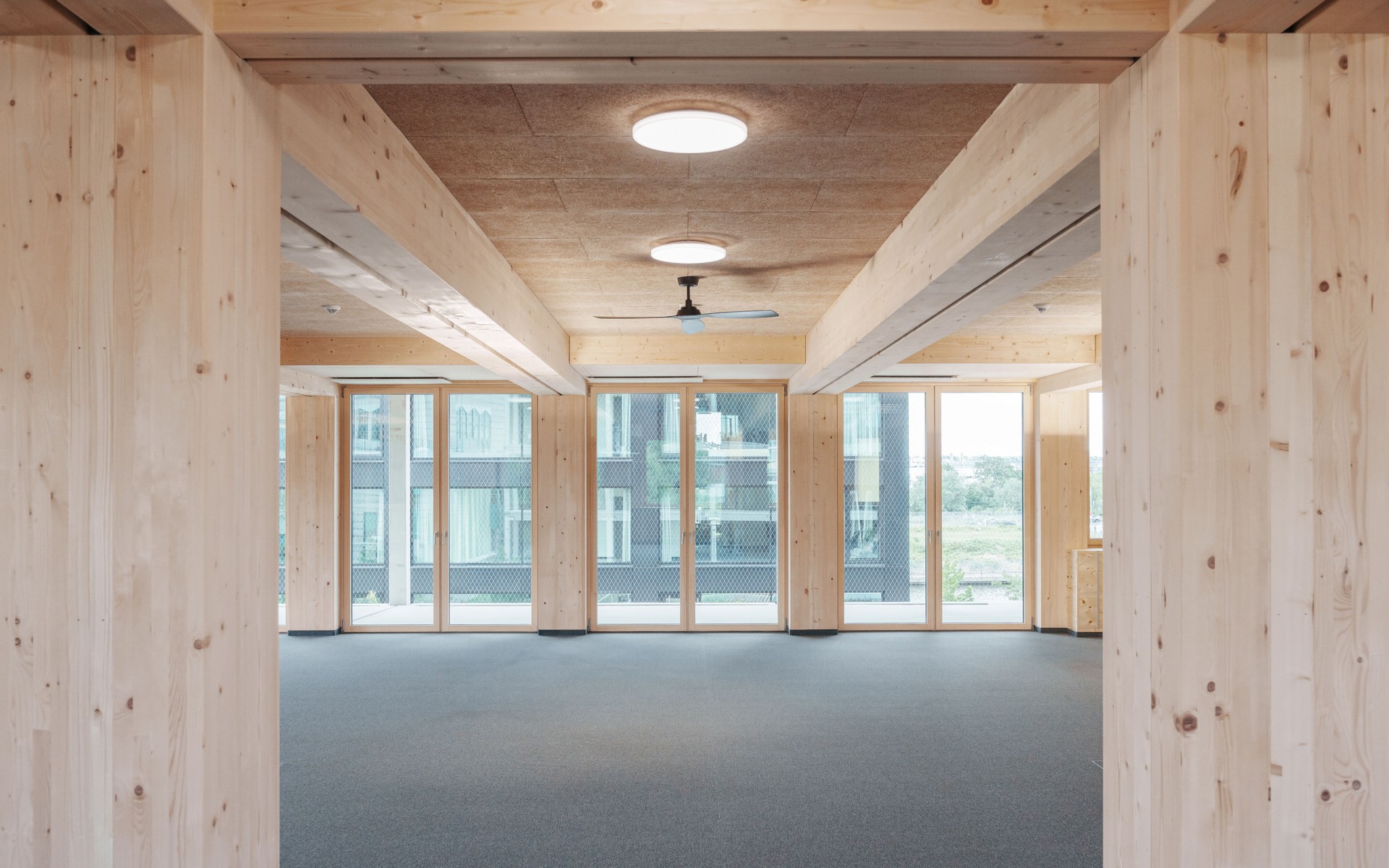 construction site of a sustainable modular wooden building